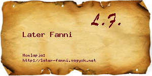 Later Fanni névjegykártya